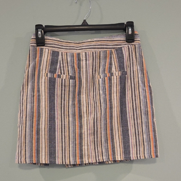 Altar'd State Muli Colored Striped Mini Skirt With buttons Size Small - Picture 5 of 8